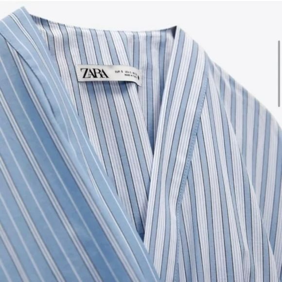 ZARA POPLIN WRAP SHIRT - Picture 8 of 10